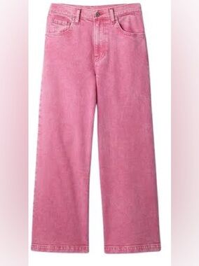 GAP Pink high-rise rise stride ankle jeans